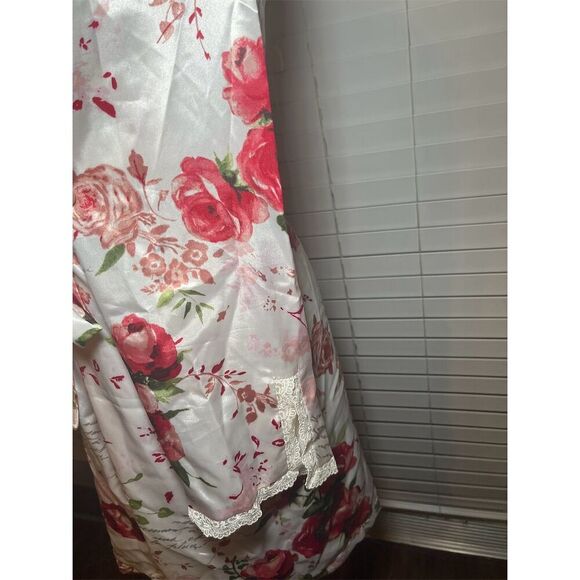 Delicates Women's M Vintage Floral Satin Robe & Dress Set Multicolor - Picture 16 of 16